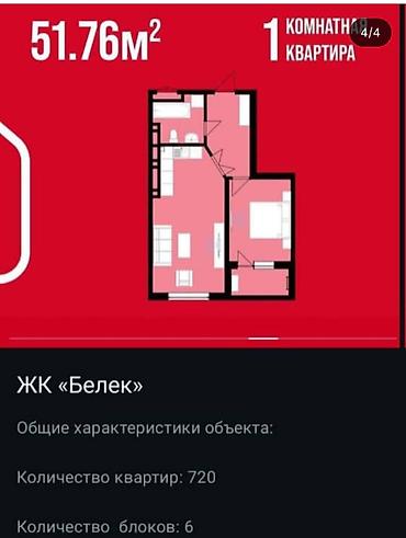 магистраль белинка: 1 комната, 52 м², Пишпек Элитка, 1 этаж, Евроремонт — 2