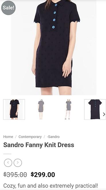 ps baletanke: SANDRO Paris polo knit haljina. Teget boje, polo model sa kragnicom i — 9