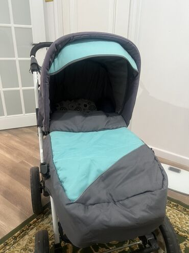 Коляски: Коляска, цвет - Голубой, Б/у — 3