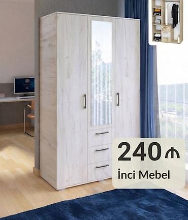 embawood dolab: Yeni, 3 qapılı, Güzgülü, Açılan, Düz dolab — 1
