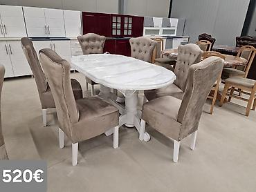 Setovi stolova i stolica: Trpezarijski set – sto sa 6 stolica - Moderan pravougaoni sto sa — 12