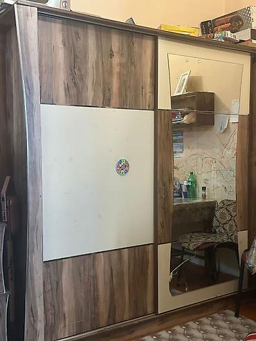 skaf kupe: Sürgülü qapılı paltar şkafı - Material: laminat (ağac teksturası + — 1