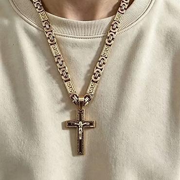 calvin klein torbice: Vizantijski lanac sa priveskom krsta – hirurški čelik 316L Masivan — 5