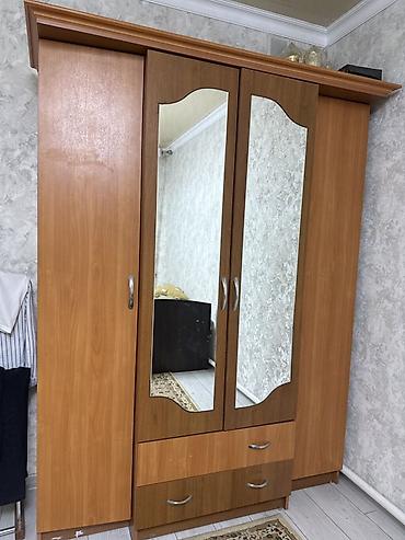standing mirror: Шкаф-купе распашной из ЛДСП в теплых древесных оттенках. - — 1