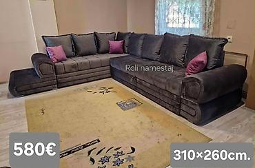 Ugaone garniture: Ugaona garnitura 300×220 cm - Prostrana L‑forma sa dubokim sedištima — 20