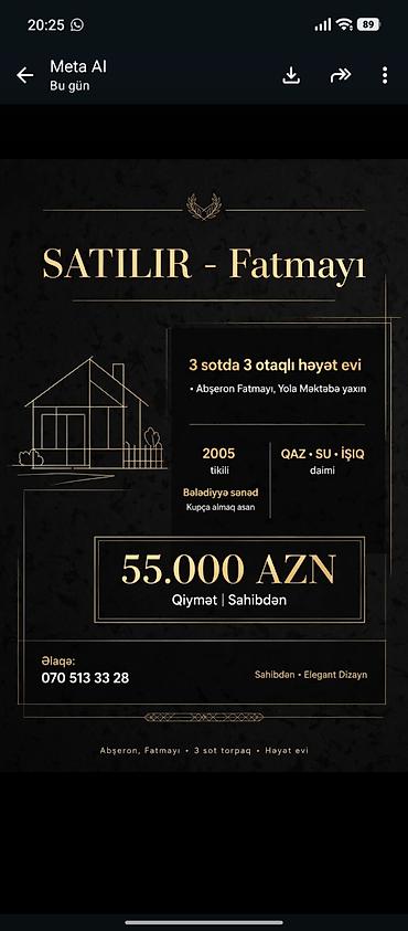 sumqayitda gunluk ev: 3 otaqlı, Yeni tikili, 3 kv. m — 2