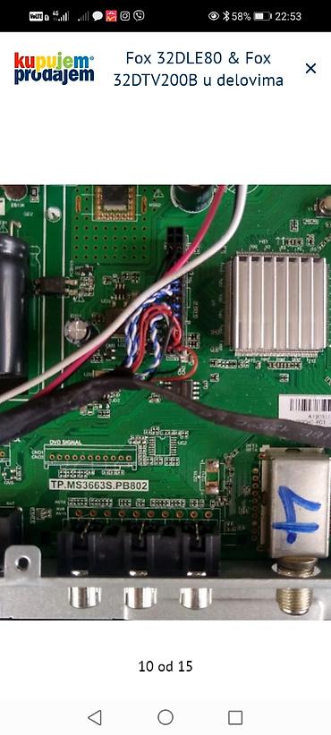 Aksesoari za TV i video: Fox 32DLE80 i Fox 32DTV200B – delovi za TV Dostupne komponente: - — 11