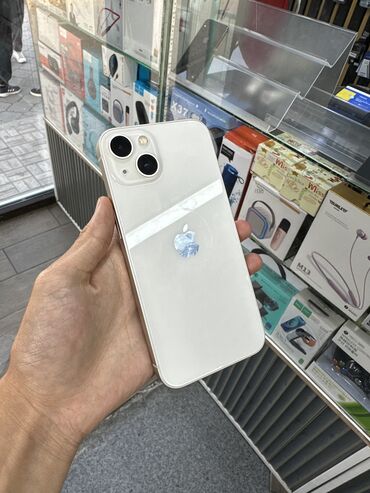 защитное стекло на камеру: IPhone 13, Колдонулган, 128 ГБ, Ак, Заряддоочу түзүлүш, Каптама, Кабель, 100 %