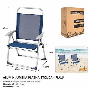 KMT Aluminijumska stolica tamno plava 295761 Praktična sklopiva
