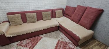 Mebel: Künc divan, İşlənmiş, Açılan, Bazalı, Vеlur parça, Çatdırılma yoxdur