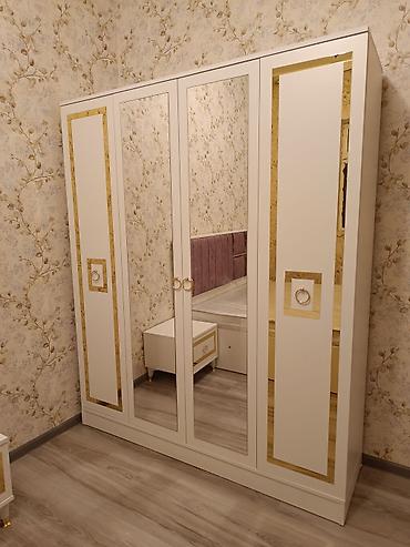 Новый, 4 двери, С зеркалом, Белый, Распашной, Прямой шкаф at lalafo.az — 1 Новый, 4 двери, С зеркалом, Белый, Распашной, Прямой шкаф — 1