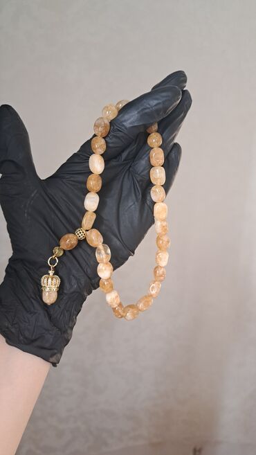 Təsbehlər: Təbii daşlardan hazırlanmış tesbih - Material: şəffaf-qonur tonlarda — 3