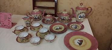 Çay dəsti, rəng - Çəhrayı, Farfor