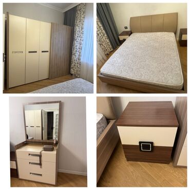Двуспальная кровать, Шкаф, Трюмо, 2 тумбы, Б/у