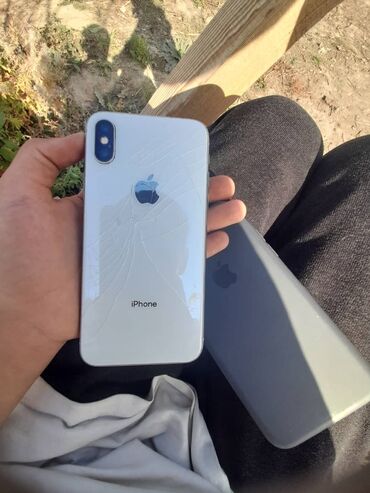 ноутбук игровой бу: IPhone X, Колдонулган, 64 ГБ, Күмүш, Каптама, 100 %