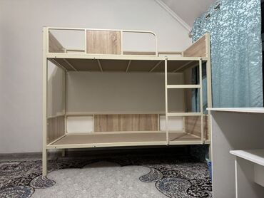 Двухъярусные кровати: Двухъярусная металлическая кровать с декоративными панелями под — 7