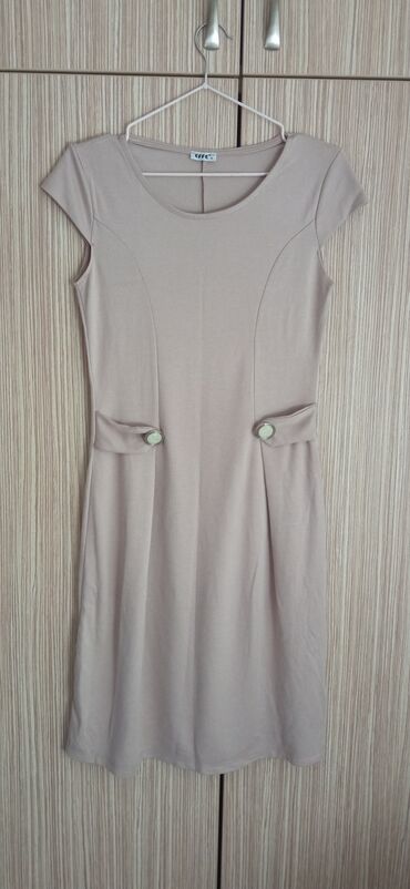 svečane mini haljine: M (EU 38), color - Beige, Other style, Short sleeves