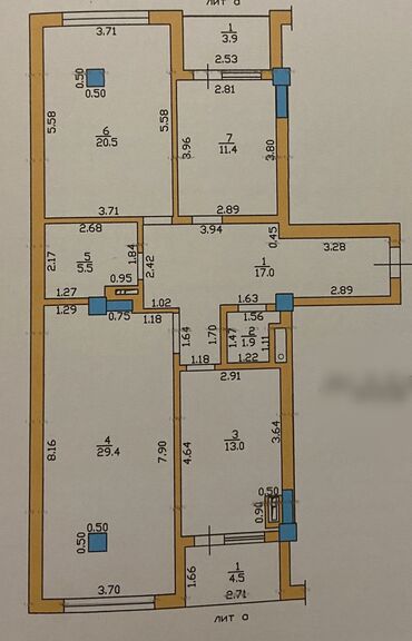 Продажа квартир: 3 комнаты, 107 м², Элитка, 5 этаж, ПСО (под самоотделку)