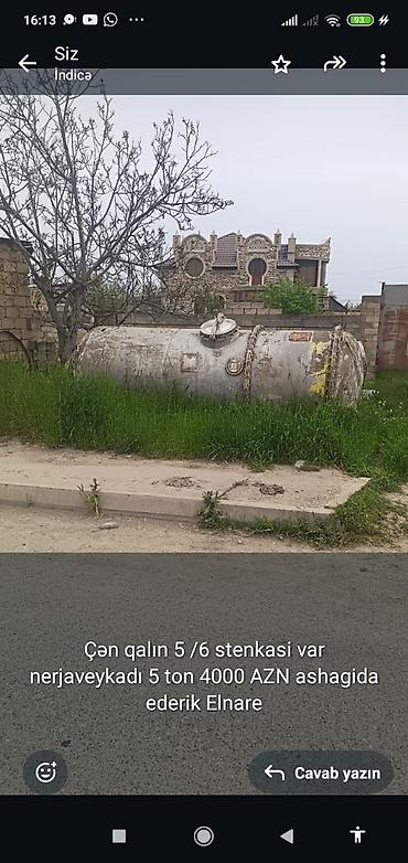 Baklar və çənlər: Çən qalın 5 /6 stenkasi var nerjaveykadı 5 ton Qiymet 4000 AZN — 1