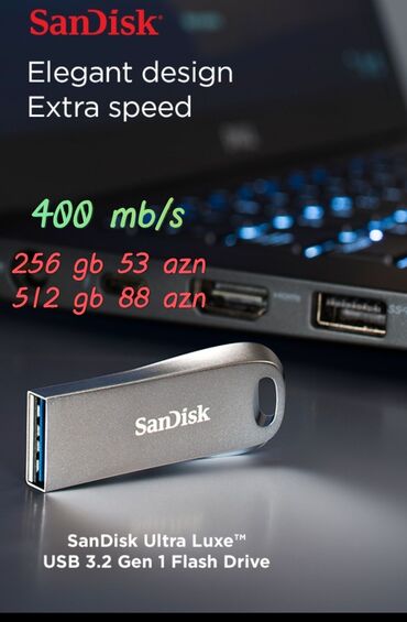 flash card: Flash kart Sandisk, 256 GB, USB 3.2, Yeni