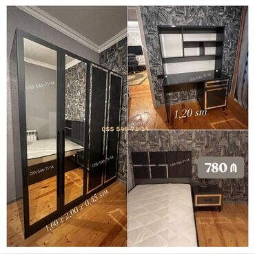 Uşaq və gənc otağı üçün dəstlər: Oğlan və qız üçün, Yeni, Təknəfərlik çarpayı, 2 tumba, Dolab, Yazı masası
