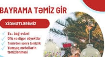 təmizlik xidməti qiymətləri: Təmizlik | Ofislər, Həyətlər, Mənzillər | Gündəlik təmizlik, Çılçıraqların yuyulması və təmizlənməsi, Təmirdən sonra təmizlik