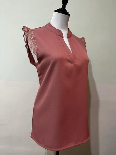 блузка цвет бежевый: Блузка, Однотонный