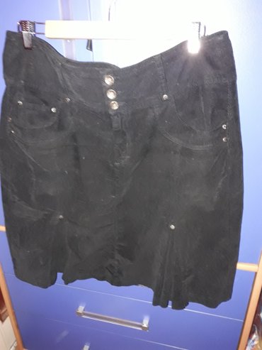 kožna suknja kombinacije: XL (EU 42), Midi, bоја - Crna
