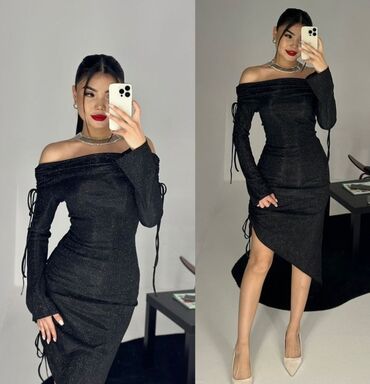 черное платье размер 38: Вечернее платье, Коктейльное, Длинная модель, Полиэстер, С рукавами, С пайетками, M (EU 38)