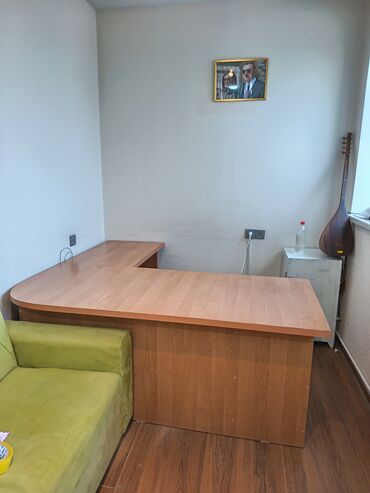 Ofis dəst mebeli: Ofis üçün L formalı iş masasının dəsti - Material: taxta/laminat — 5