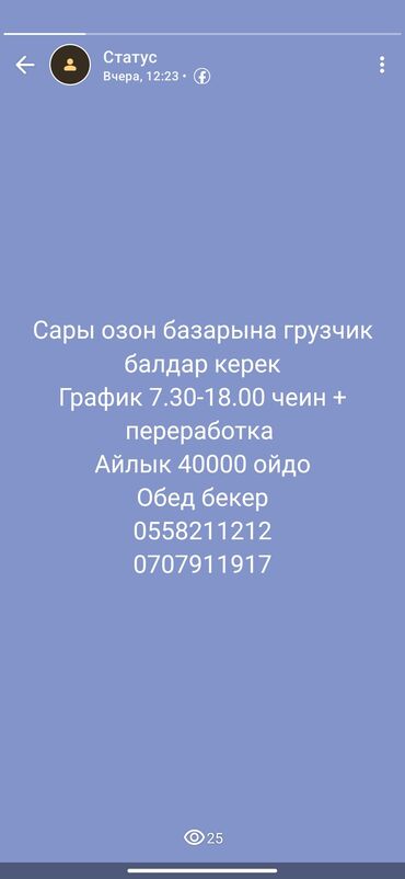 фрунзе маркет работа: Грузчик. Сары-Озон Дыйкан рынок