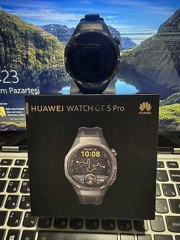 iphon: Huawei Watch GT 5 Pro ağıllı saat Tam ideal veziyyetde, 1 eded kemer — 1