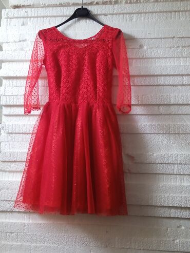 платье на 6лет: Детское платье, цвет - Красный, Новый
