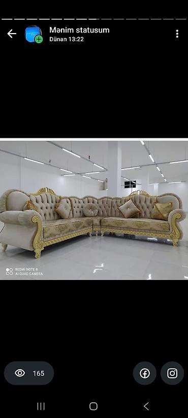 boru: Künc divan, Yeni, Açılmayan, Vеlur parça, Pulsuz çatdırılma — 1