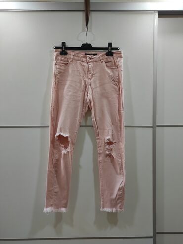 louis vuitton pantalone sa etiketom: Svetlo roze pantalone Clockhouse super skinny. Veličina 40, poluobim