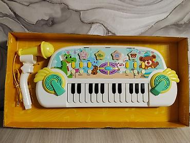 Детское электронное пианино Animal Electronic Piano с микрофоном -
