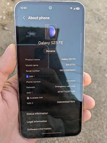 Мобильные телефоны: Samsung Galaxy S23 FE, Б/у, 128 ГБ, цвет - Серебристый, 1 SIM, 2 SIM — 1
