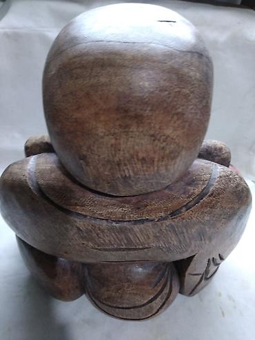 stvari od drveta: Starinska drvena figura Bude,dimenzije 29x26x13 cm. malo ostecenje na — 2