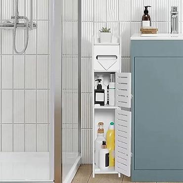fioku: 10. Uski beli ormarić za kupatilo idealan za male prostore! — 3