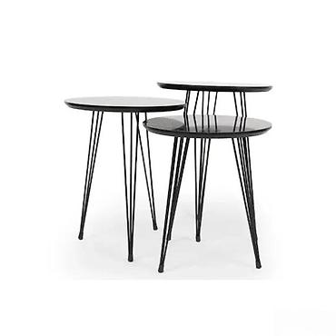 forma garniture: KLUB STOLOVI SET 3 KOMADA NOVI STOCICI METAL-MDF TOP PONUDA | Cene — 2
