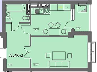 лумумбы: 1 комната, 41 м², Дордой Моторс рынок Элитка, 4 этаж, ПСО (под самоотделку) — 2