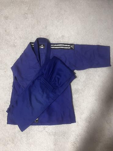 текен: Кимоно для дзюдо Adidas, синее - 150-160см - Комплект: куртка и — 4
