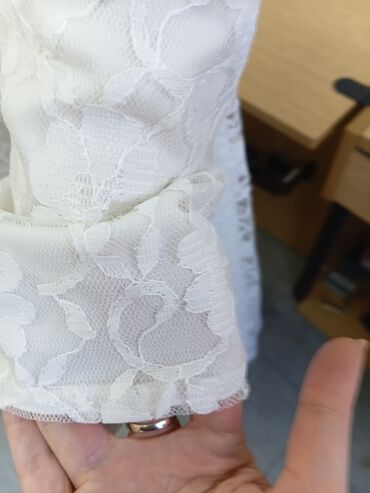 Haljine: Duga bela čipkana haljina - Elegantna bela haljina od bogate cvetne — 7