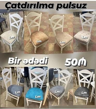 mekteb stolu: Mətbəx üçün, Yeni, Qatlanmayan, rəng - Ağ Stul — 1