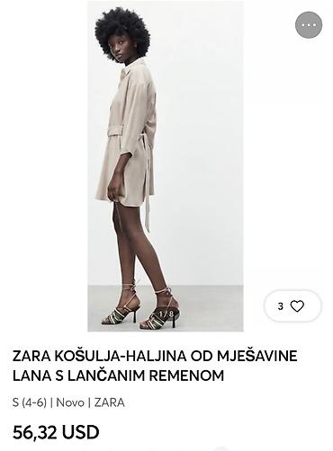 ccc baletanke: ZARA haljina od mešavine lana sa lančanim kaišem, S velićine a — 3
