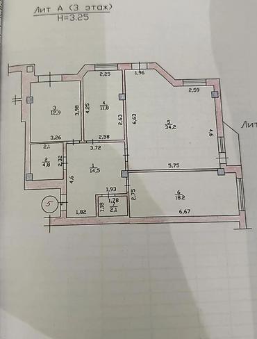 элитные кв: 3 комнаты, 99 м², Золотой квадрат Элитка, 3 этаж, ПСО (под самоотделку) — 10