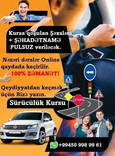 Sürücülük kursları: Nəzəriyyə dərslərimiz ONLİNE 💻 (Skype vasitəsi ilə) FƏRDİ və QRUP