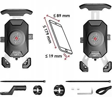 ps4 igrice: Držač za telefon za motocikl/bicikl sa bežičnim punjenjem i USB‑C — 1