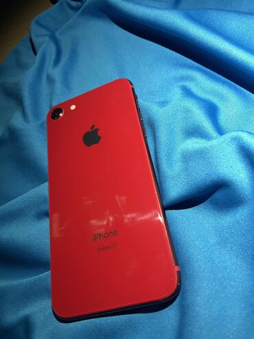 телефон ай: IPhone 8, Колдонулган, 256 ГБ, Кызыл, Коргоочу айнек, 100 %