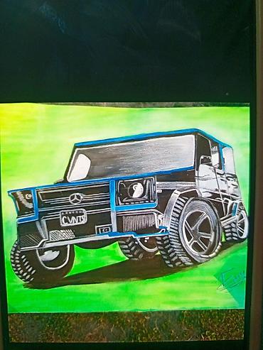 pişik şekli: Mövzu: Rəsm əsəri – Off-road SUV (qrafik/markerlə çəkilmiş — 1
